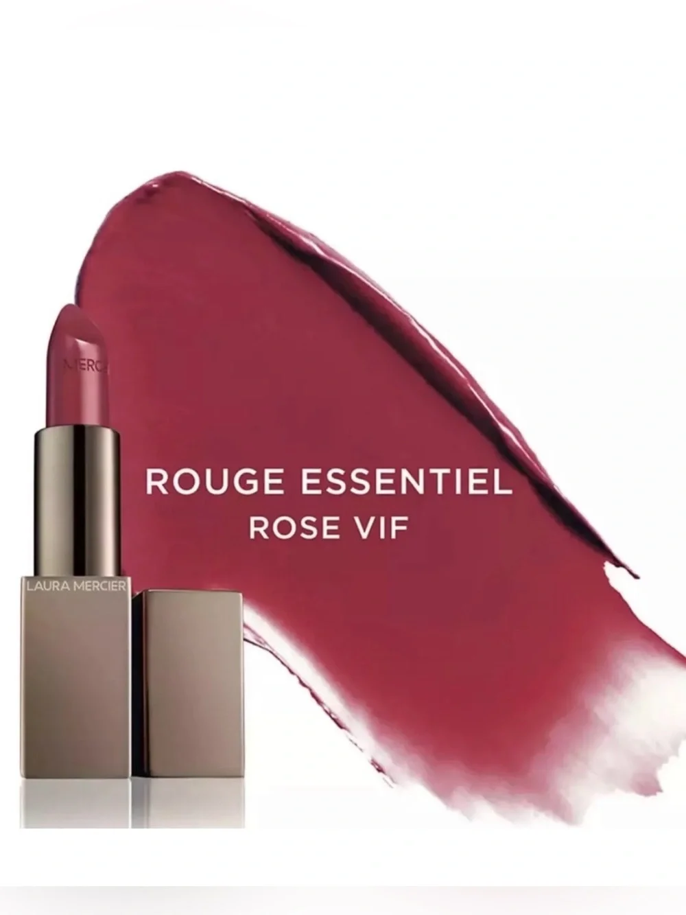 Laura Mercier Rouge Essential Silky Creme Lipstick Rose Vif 0.12oz NIB